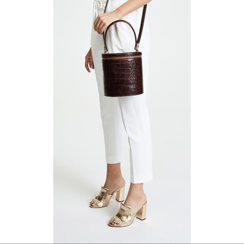 Staud Vitti Bag in brown croc